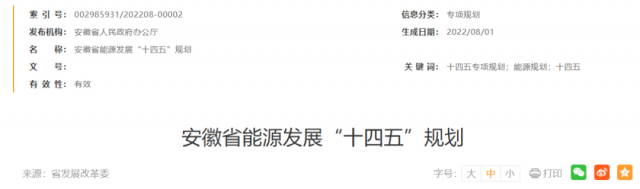 安徽：十四五新增風(fēng)電388萬(wàn)千瓦、光伏1430萬(wàn)千瓦